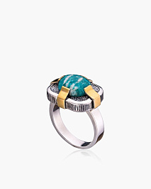 Кольцо из серебра с амазонитом