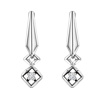 Серьги из белого золота с бриллиантами 0,185 ct