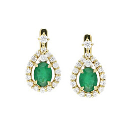 Серьги из желтого золота с изумрудами 2,06 ct