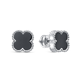 Серьги из белого золота с ониксами 3,295 ct