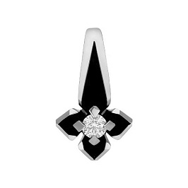 Подвеска из белого золота с бриллиантом 0,1 ct