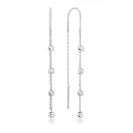 Серьги протяжки из золота с шариками