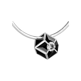 Колье из белого золота с бриллиантом 0,165 ct