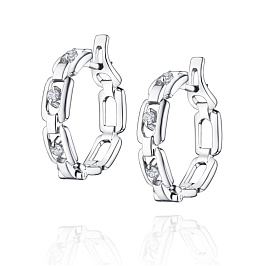 Серьги из белого золота с бриллиантами