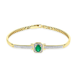 Браслет из желтого золота с изумрудом 0,922 ct
