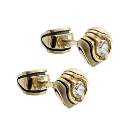 Серьги из желтого золота с бриллиантами 0,4 ct