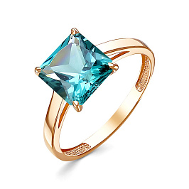 Кольцо из желтого золота с топазом 2,75 ct