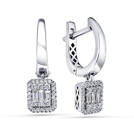 Серьги из белого золота с бриллиантами