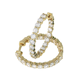 Серьги из желтого золота с бриллиантами