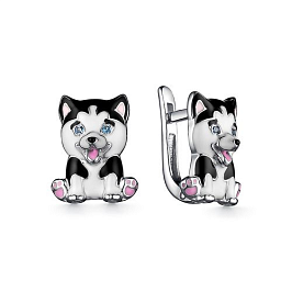 Серьги из белого серебра