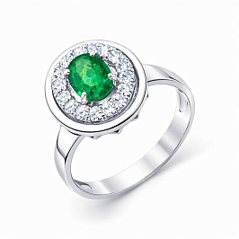 Кольцо из белого золота с изумрудом 0,741 ct