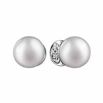 Серьги из белого золота с жемчугом 5,01 ct