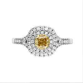 Кольцо из белого золота с фантазийным бриллиантом 0,67 ct