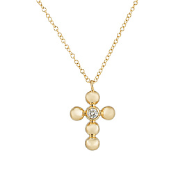 Колье из желтого золота с бриллиантом 0,061 ct