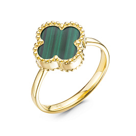 Кольцо из желтого золота с малахитом 2,533 ct