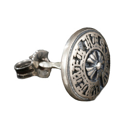 Серьга из белого серебра