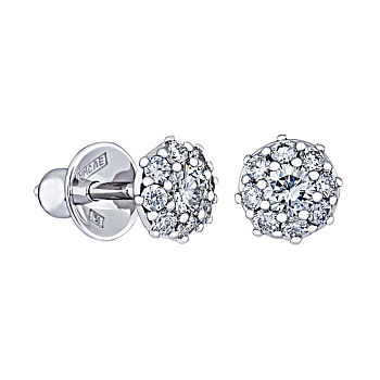 Серьги из белого золота с бриллиантами 0,25 ct