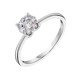 Кольцо из белого золота с бриллиантами 0,11 ct