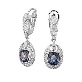 Серьги из белого золота с танзанитами 4,47 ct