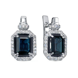 Серьги из белого золота с сапфирами 4,13 ct
