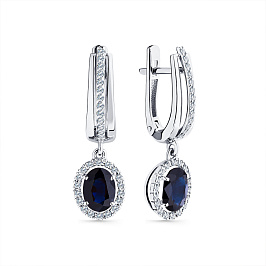 Серьги из белого золота с сапфирами 2,977 ct
