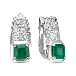 Серьги из белого золота с изумрудами 2,28 ct