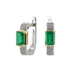 Серьги из золота с изумрудами 1,13 ct