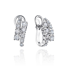 Серьги из белого золота с бриллиантами