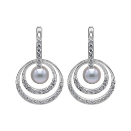 Серьги из белого золота с жемчугом 8,65 ct