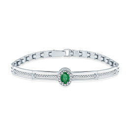 Браслет из белого золота с изумрудом 0,887 ct