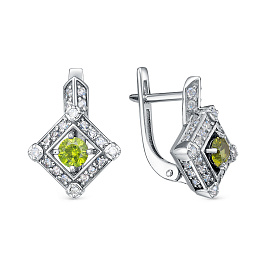 Серьги из белого золота с демантоидами 0,593 ct