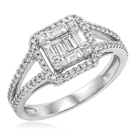 Кольцо из белого золота