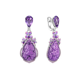 Серьги из белого золота с аметистами 16,68 ct
