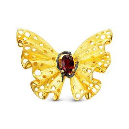 Брошь из серебра с гранатом