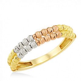 Кольцо золотое с шариками (16.5)