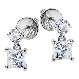 Серьги DANAYA  из белого золота с бриллиантами 0,62 ct