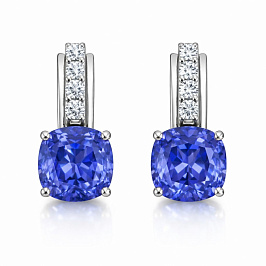 Серьги из белого золота с танзанитами 5,7 ct