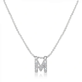 Колье буква-М с бриллиантами