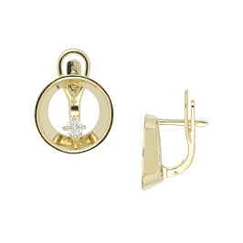 Серьги из желтого золота с бриллиантами 0,29 ct