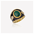 Кольцо из желтого серебра с малахитом