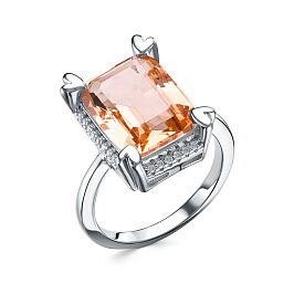 Кольцо из белого серебра