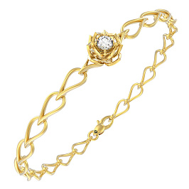 Браслет из желтого золота с бриллиантом 0,228 ct