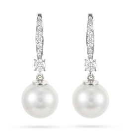 Серьги DANAYA  из белого золота с жемчугом