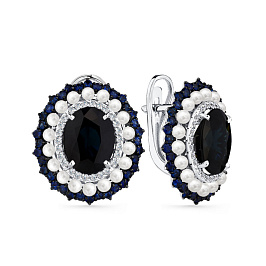 Серьги из белого золота с сапфирами 8,557 ct