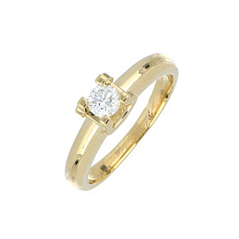 Кольцо из желтого золота с бриллиантом 0,45 ct