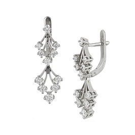 Серьги из белого золота с бриллиантами