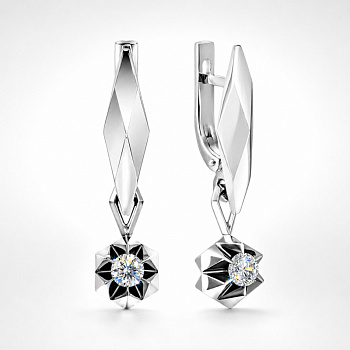 Серьги из белого золота с бриллиантами 0,47 ct