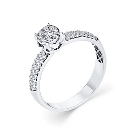 Кольцо из белого золота с бриллиантами