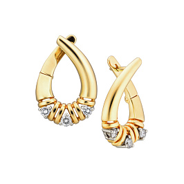 Серьги из желтого золота с бриллиантами