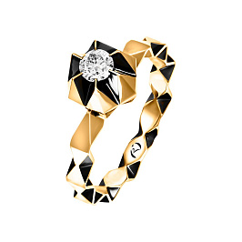 Кольцо из желтого золота с бриллиантом 0,29 ct